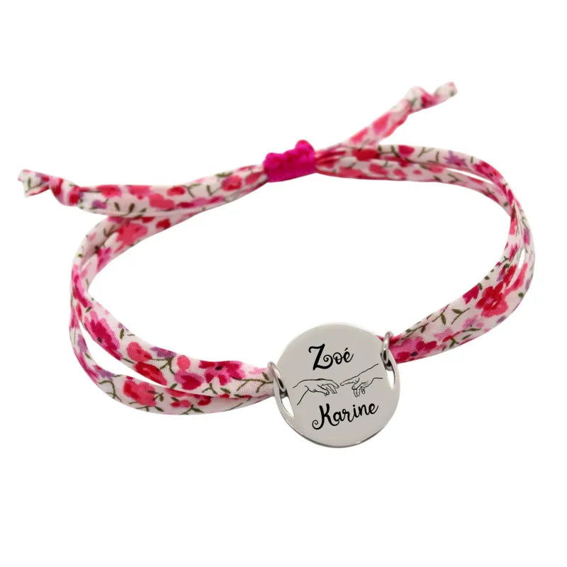 Bracelet liberty personnalisé cordon Phoebe Rose - Nemeti Bijoux