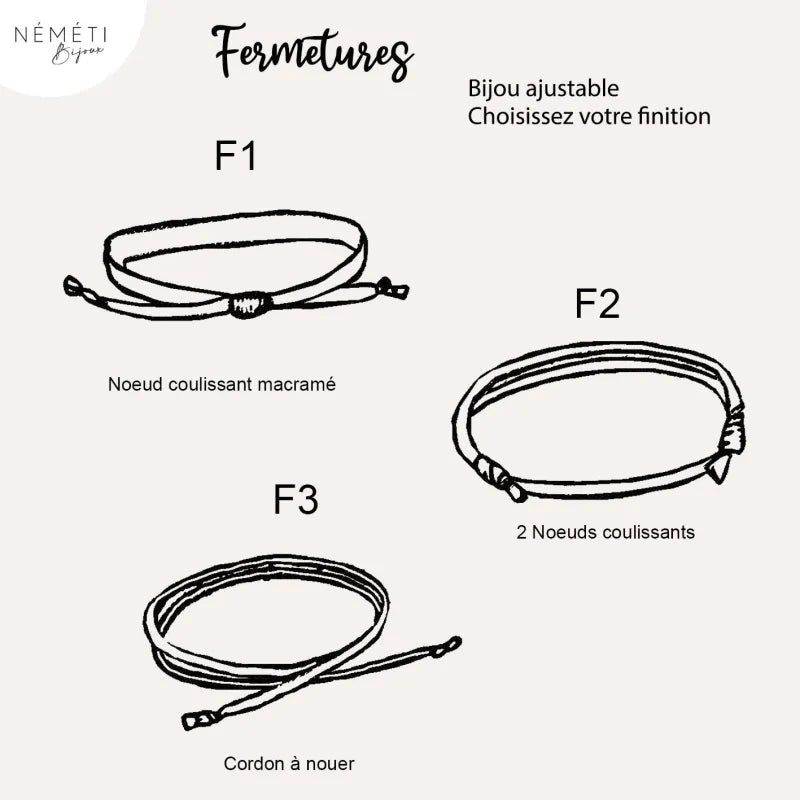 Bracelet liberty personnalisé cordon Phoebe Rose - Nemeti Bijoux