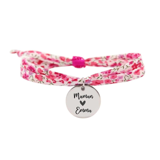 Bracelet liberty personnalisé cordon Phoebe Rose - Nemeti Bijoux