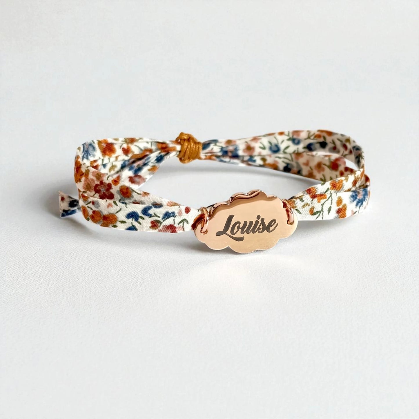 Bracelet liberty personnalisé cordon Phoebe Rouille - Nemeti Bijoux