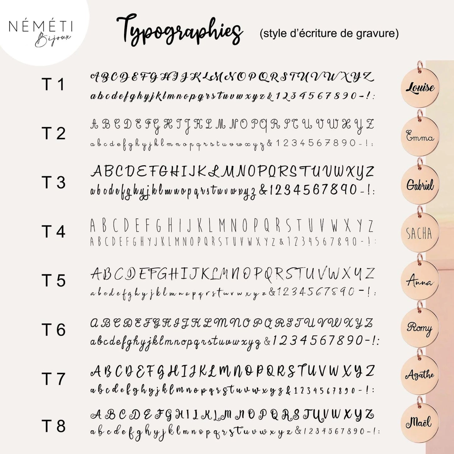 Bracelet liberty personnalisé cordon Phoebe Rouille - Nemeti Bijoux