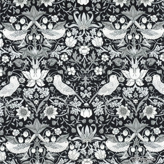 Bracelet liberty personnalisé cordon Strawberry thief Perle Noire - Nemeti Bijoux