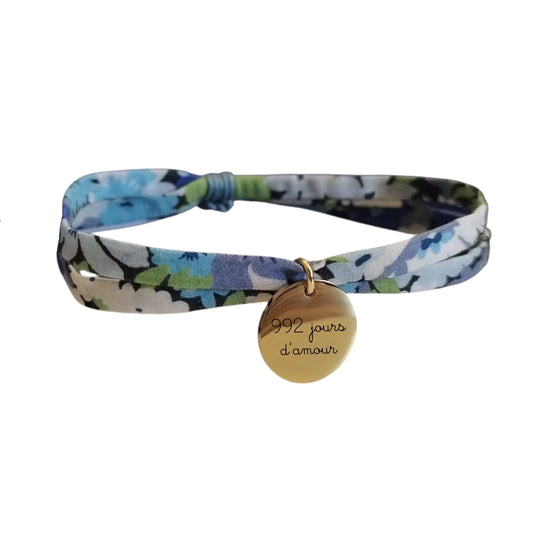 Bracelet liberty personnalisé cordon Thorpe Bleu - Nemeti Bijoux