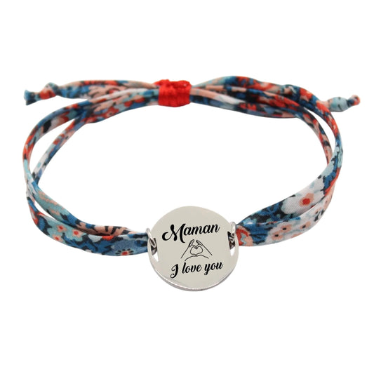 Bracelet liberty personnalisé cordon Thorpe Hill Orange Bleue - Nemeti Bijoux