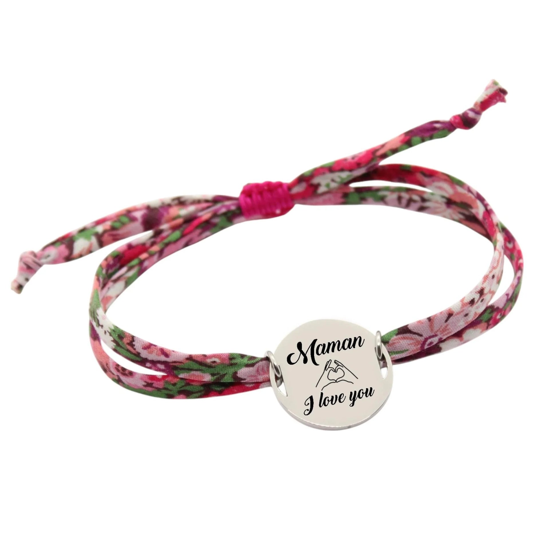 Bracelet liberty personnalisé cordon Thorpe Hill Rosy Pink - Nemeti Bijoux