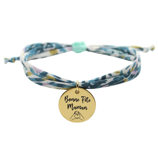 Bracelet liberty personnalisé cordon UNE Clea Bambou - Nemeti Bijoux