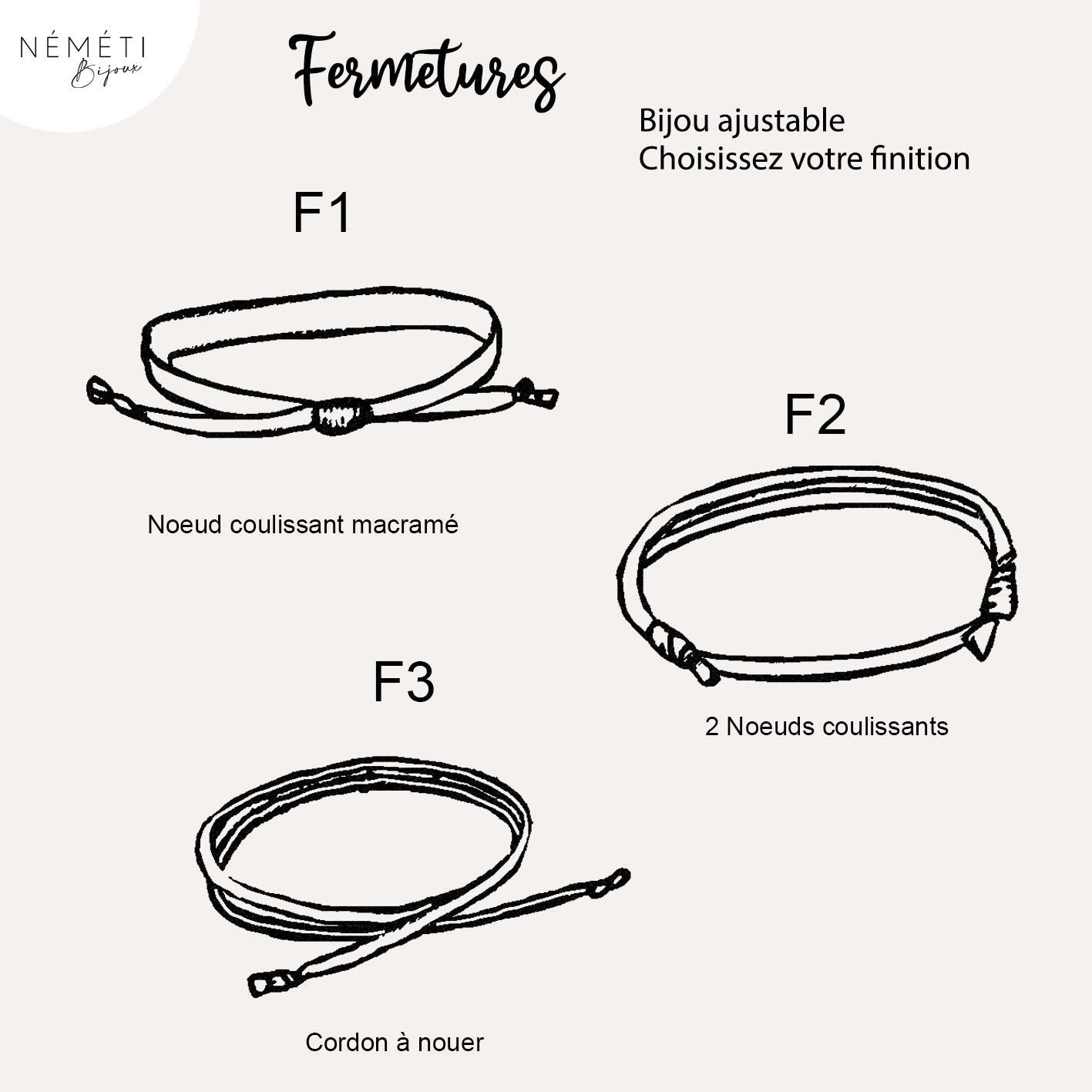Bracelet liberty personnalisé cordon UNE Florie Canopée - Nemeti Bijoux