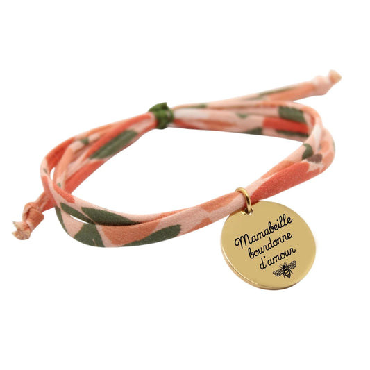 Bracelet liberty personnalisé cordon UNE Florie Canopée - Nemeti Bijoux