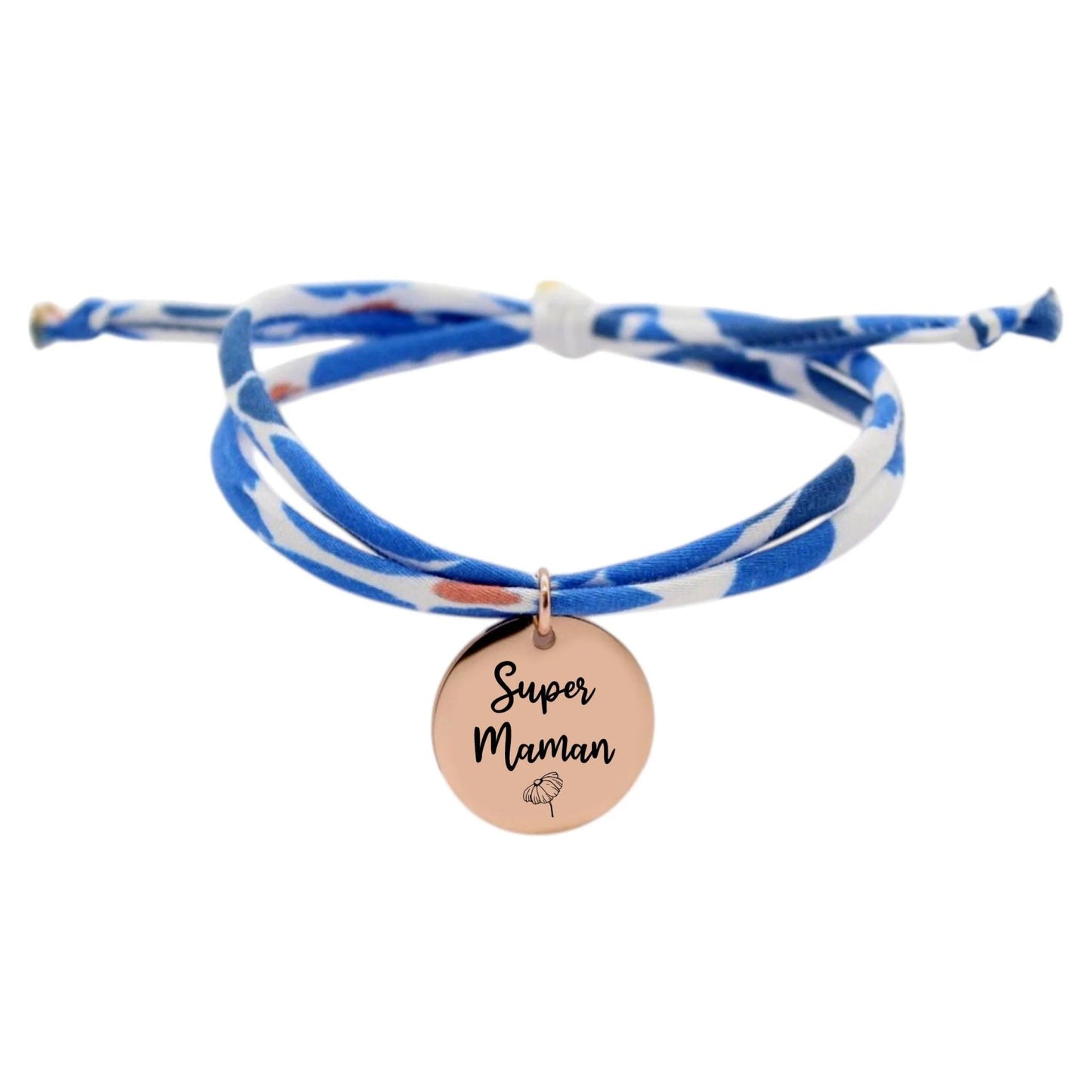 Bracelet liberty personnalisé cordon UNE Florie Mediterranean - Nemeti Bijoux