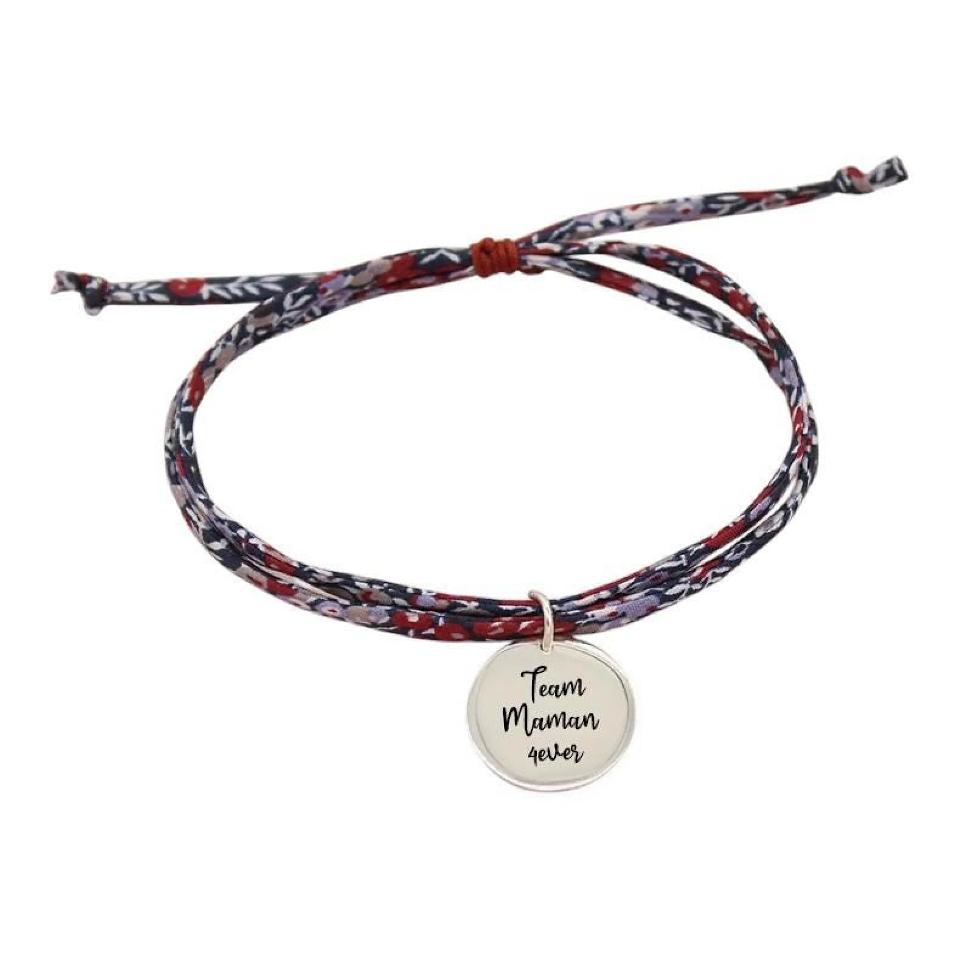 Bracelet liberty personnalisé cordon wilmslow berry bleu nuit brique - Nemeti Bijoux