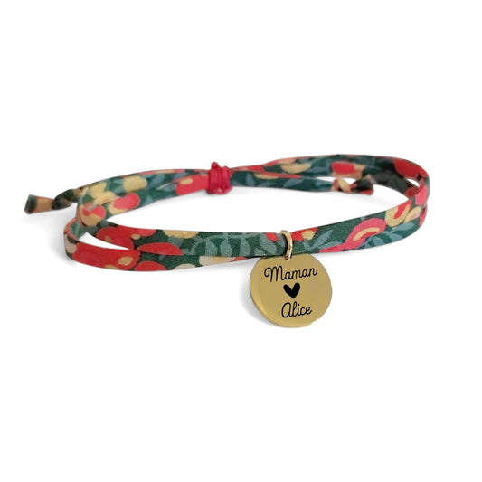 Bracelet liberty personnalisé cordon Wiltshire Bouteille rouge - Nemeti Bijoux