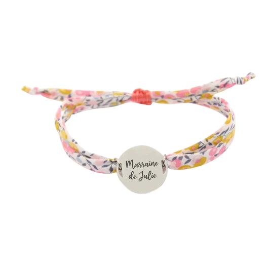 Bracelet liberty personnalisé cordon Wiltshire bud aurore - Nemeti Bijoux