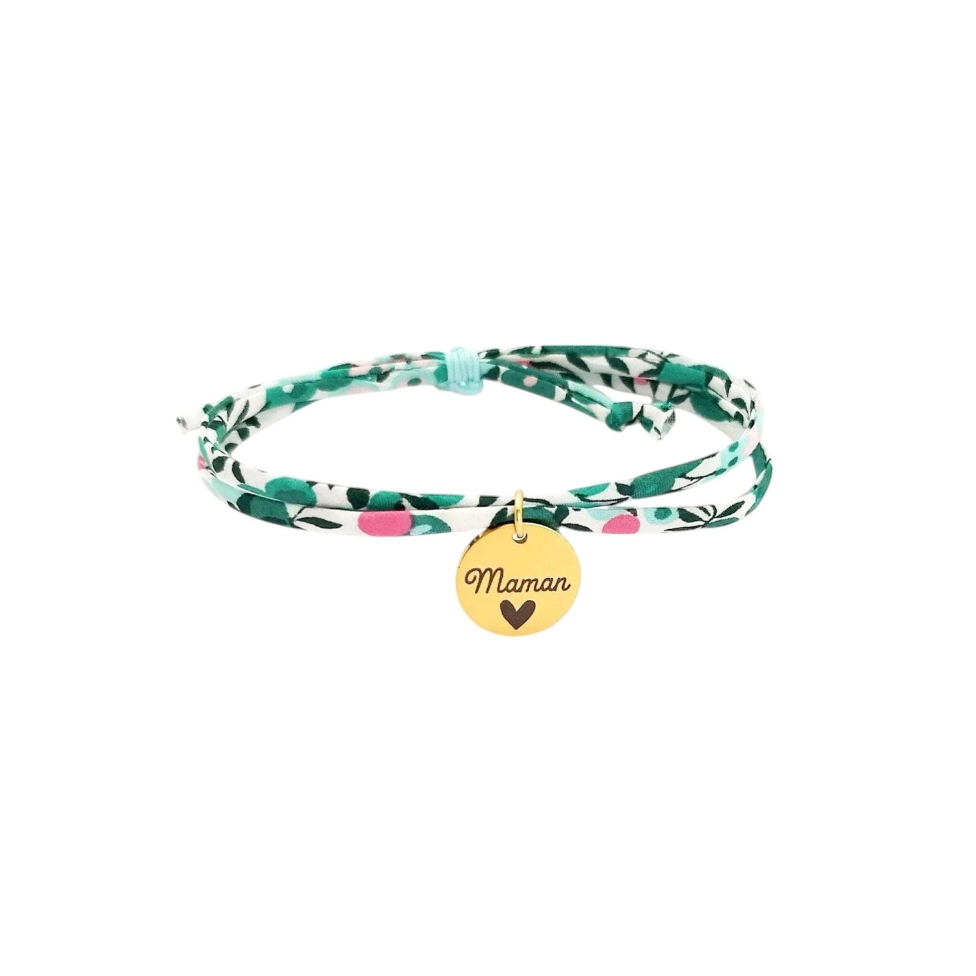 Bracelet liberty personnalisé cordon Wiltshire Emeraude vert - Nemeti Bijoux