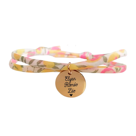Bracelet liberty personnalisé cordon Wiltshire Lemon Curd - Nemeti Bijoux