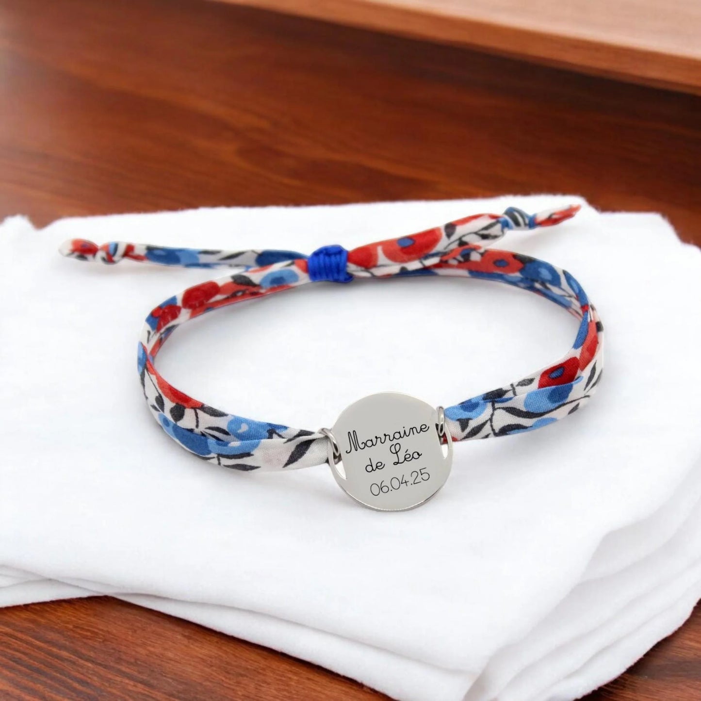 Bracelet liberty personnalisé cordon Wiltshire Marianne - Nemeti Bijoux