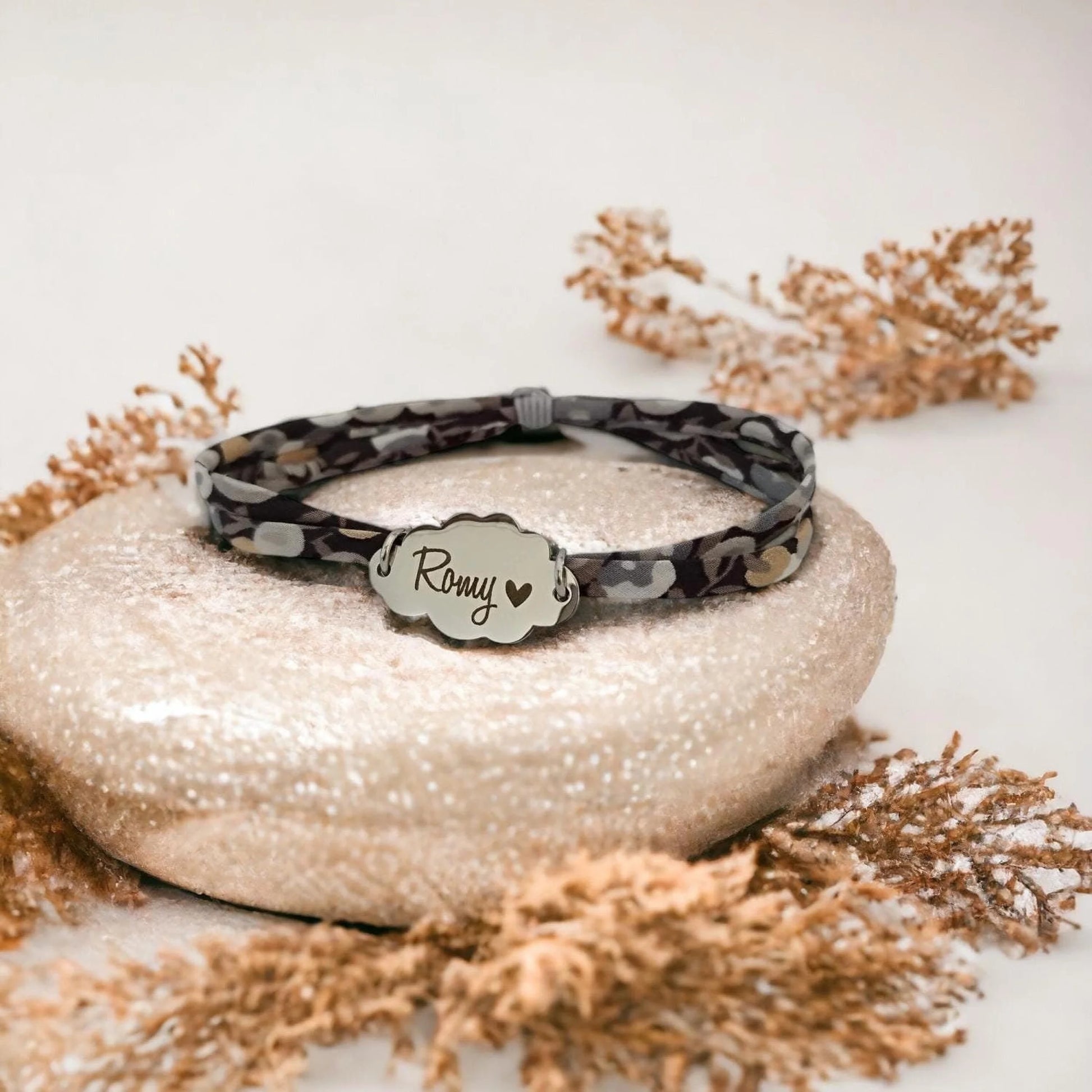 Bracelet liberty personnalisé cordon Wiltshire Minerai scintillant - Nemeti Bijoux