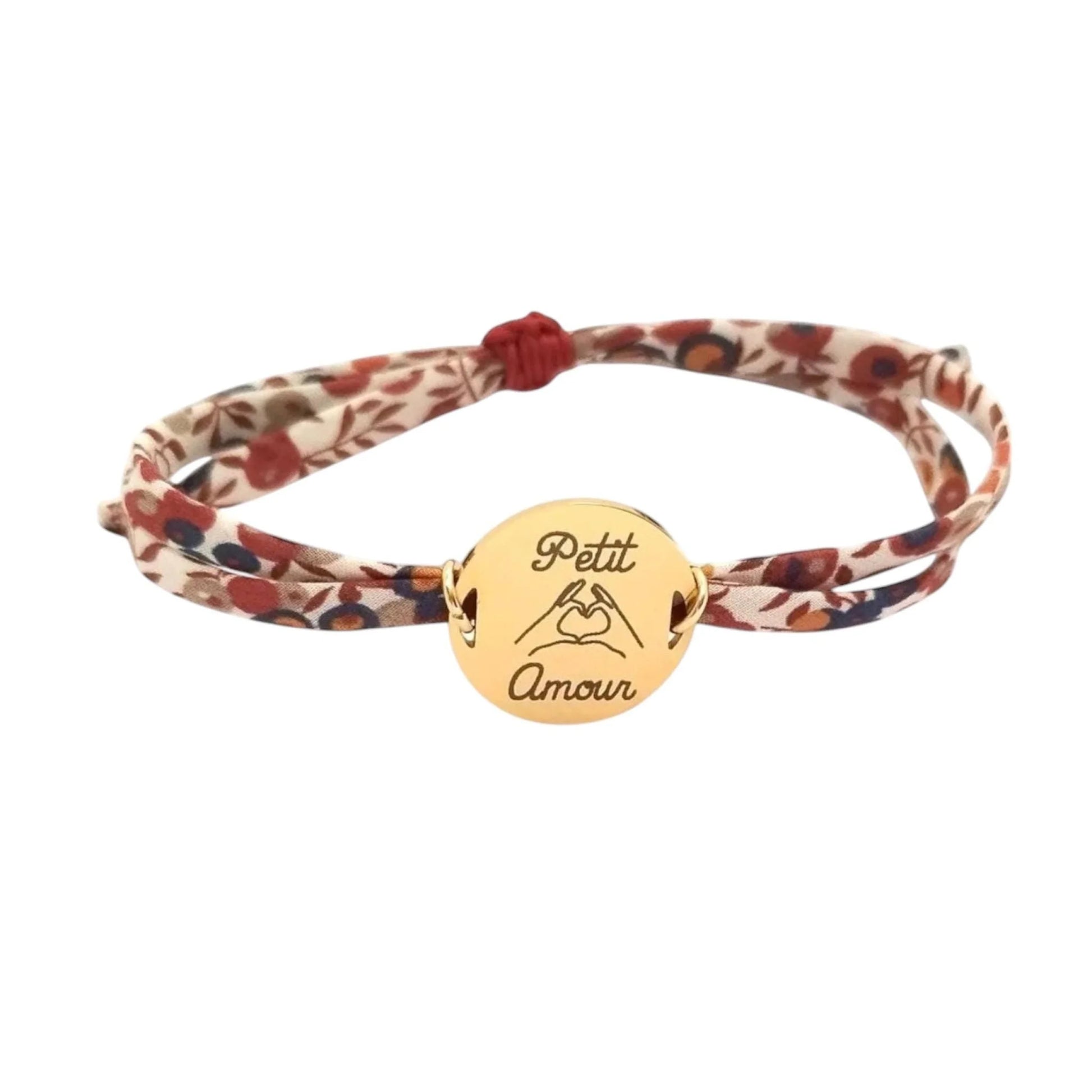 Bracelet liberty personnalisé cordon wiltshire noisette - Nemeti Bijoux