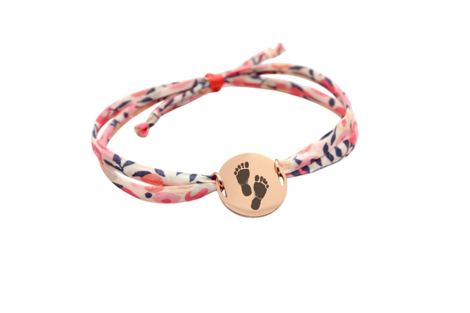 Bracelet liberty personnalisé cordon wiltshire - pois de senteur - nemeti bijoux
