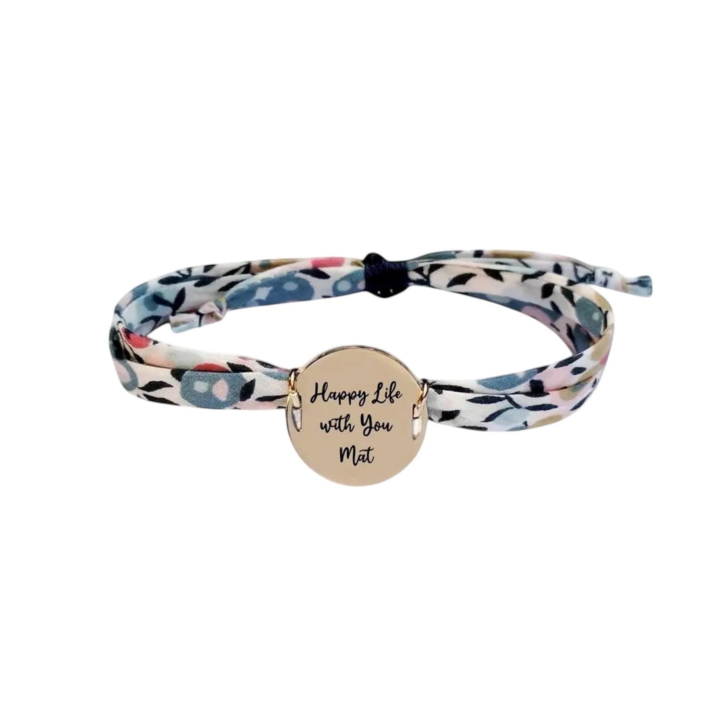 Bracelet liberty personnalisé cordon wiltshire porcelaine - Nemeti Bijoux