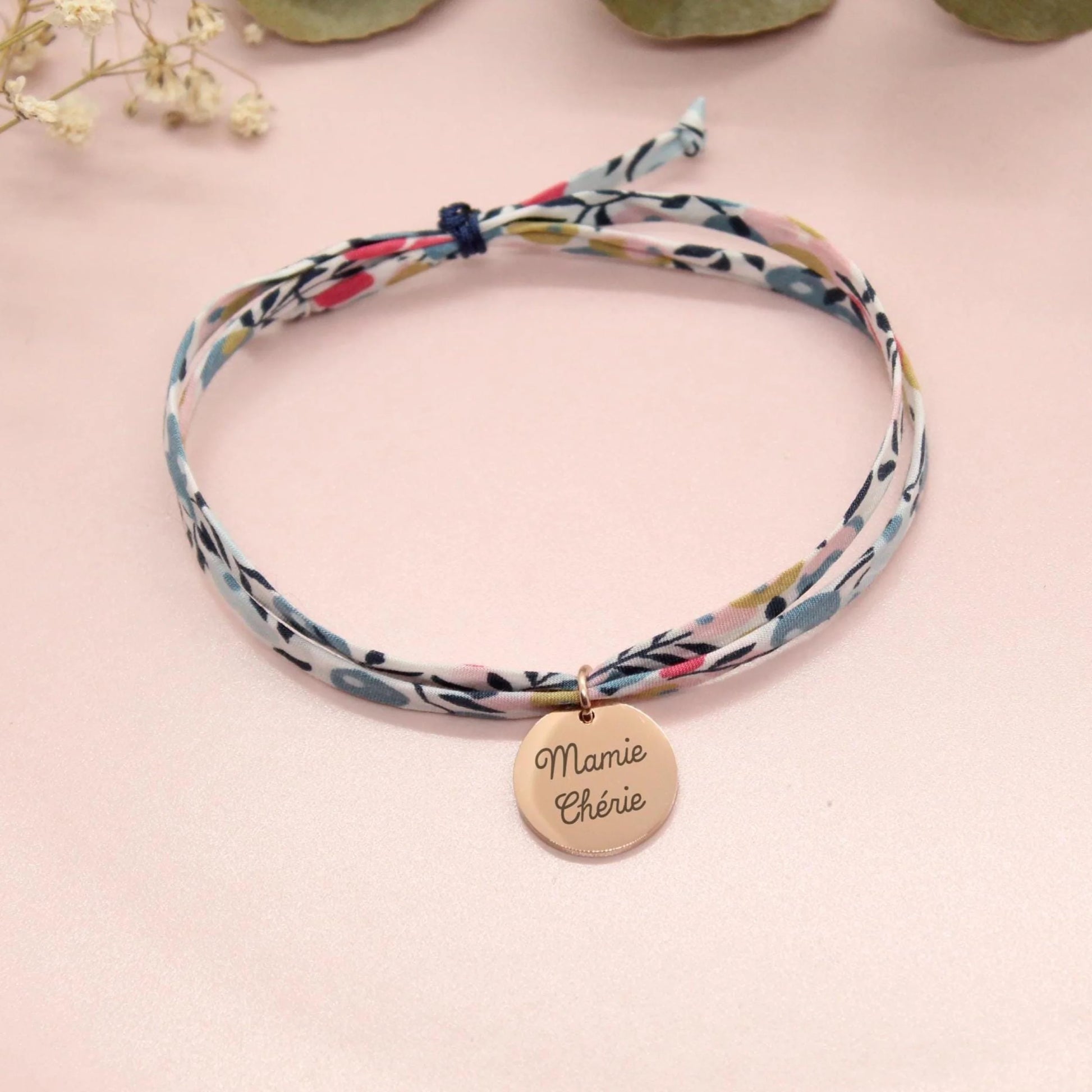 Bracelet liberty personnalisé cordon wiltshire porcelaine - Nemeti Bijoux