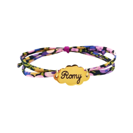 Bracelet liberty personnalisé cordon Wiltshire Star violet - Nemeti Bijoux