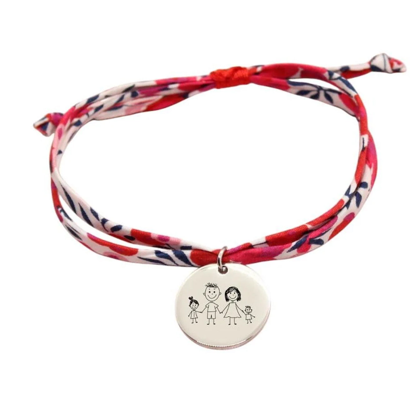Bracelet liberty personnalisé cordon wiltshire rouge - Nemeti Bijoux