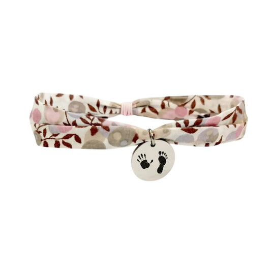 Bracelet liberty personnalisé cordon Wiltshire Silex rose scintillant - Nemeti Bijoux