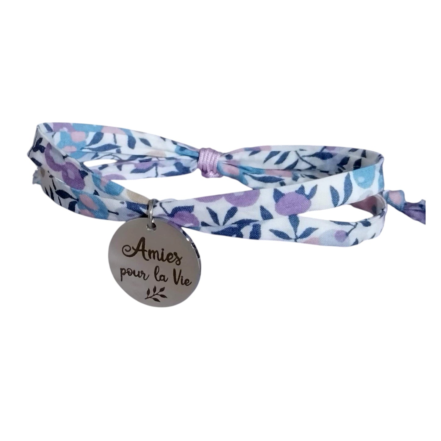 Bracelet liberty personnalisé cordon Wiltshire Lilas mauve - Nemeti Bijoux