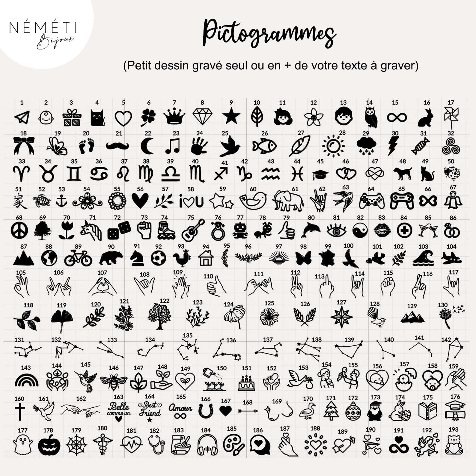 Collier personnalisé en langue des signes et gravure verso - Nemeti Bijoux