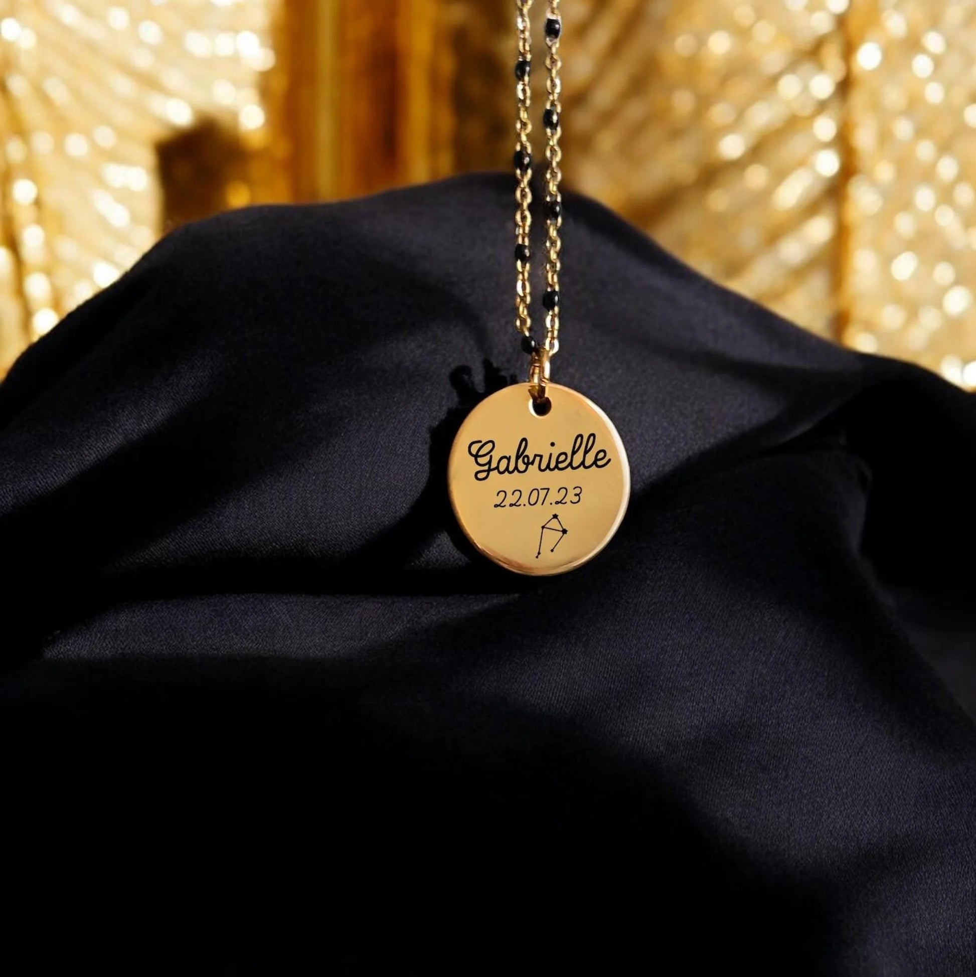 Collier Personnalisé Médaille Gravée & Chaîne Émaillée - Nemeti Bijoux