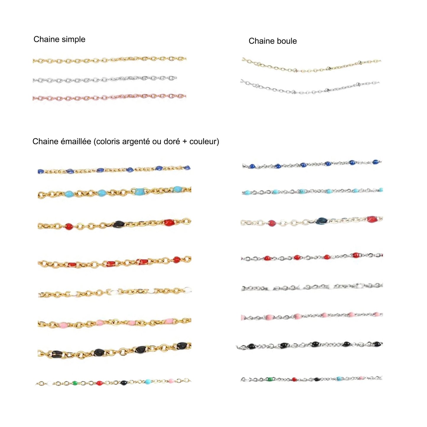 Collier Personnalisé Médaille Gravée & Chaîne Émaillée - Nemeti Bijoux