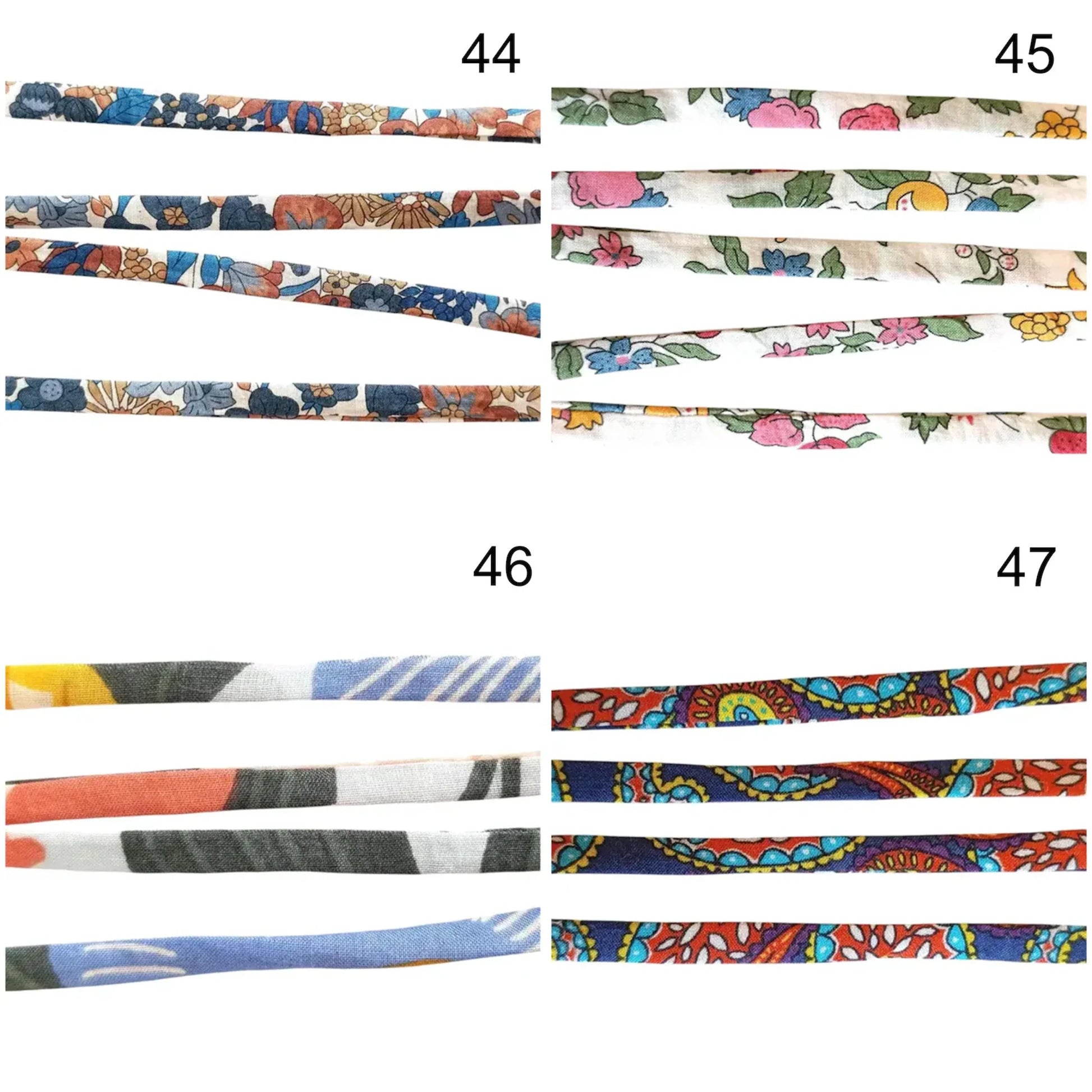 Cordon ou bracelet de rechange Liberty of London spaghetti coton 50 cm - Nemeti Bijoux