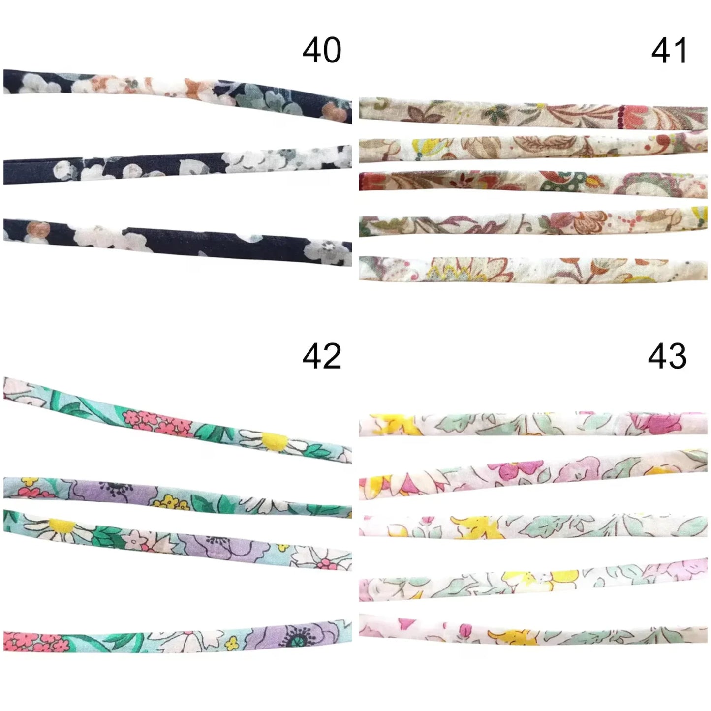 Cordon ou bracelet de rechange Liberty of London spaghetti coton 50 cm - Nemeti Bijoux