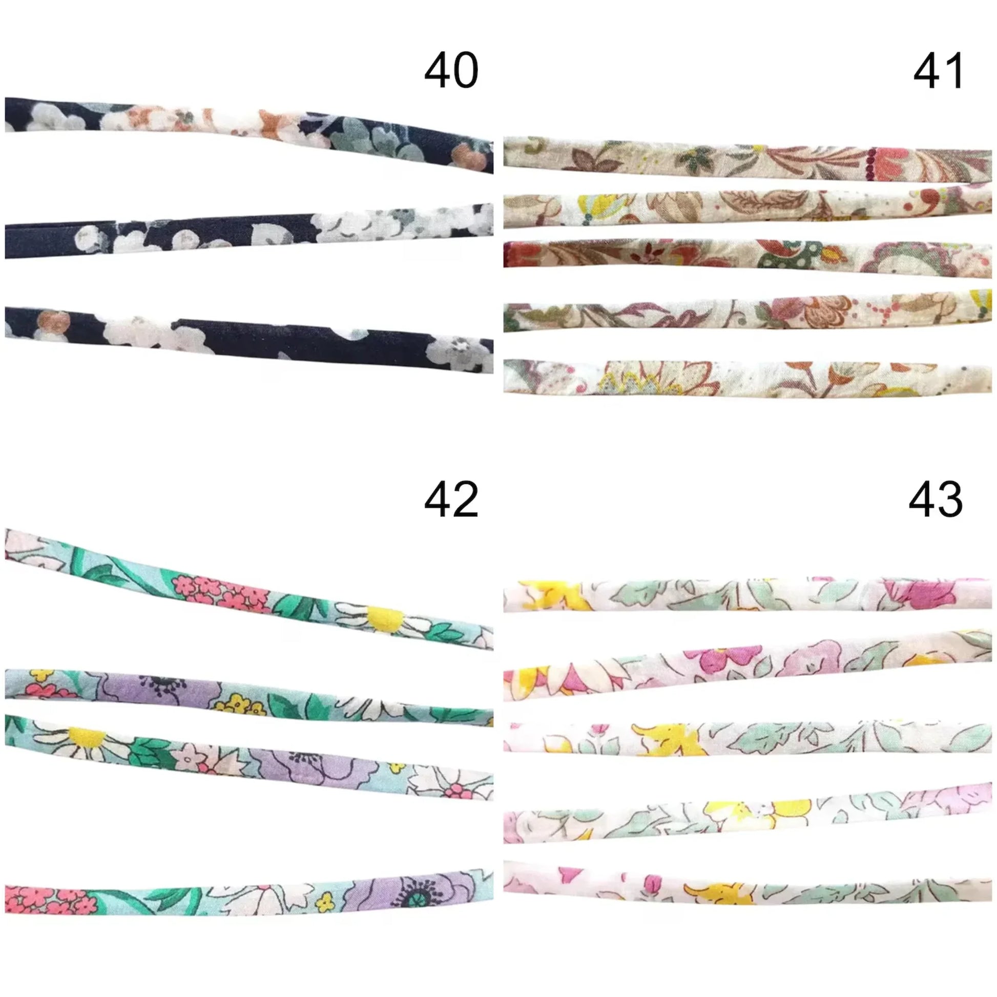 Cordon ou bracelet de rechange Liberty of London spaghetti coton 50 cm - Nemeti Bijoux