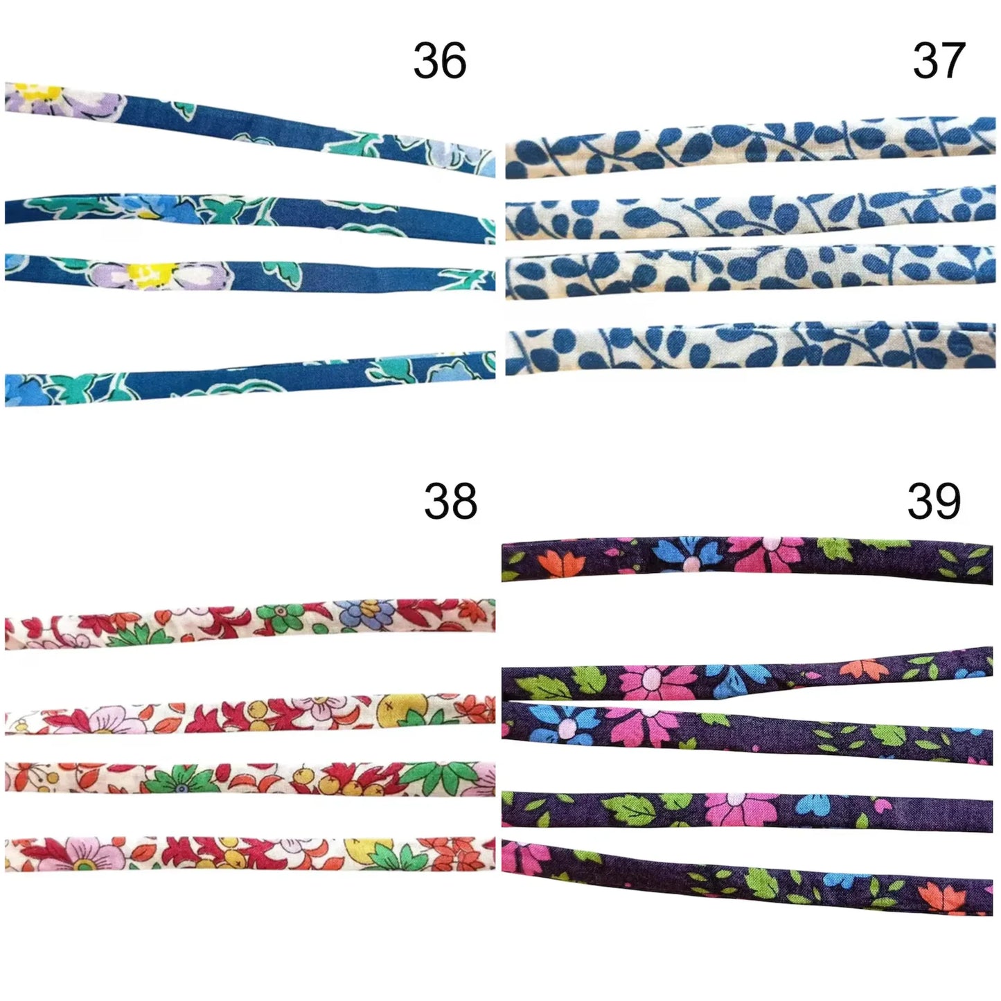 Cordon ou bracelet de rechange Liberty of London spaghetti coton 50 cm - Nemeti Bijoux