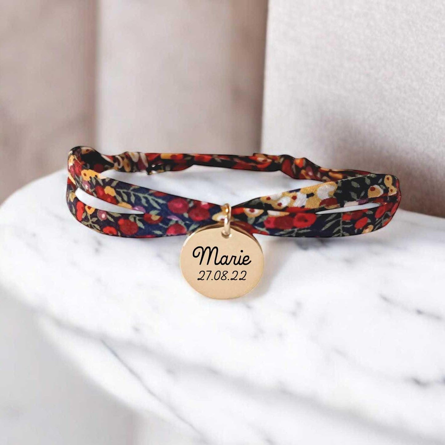 Bracelet liberty personnalisé cordon wilmslow berry A - Nemeti Bijoux