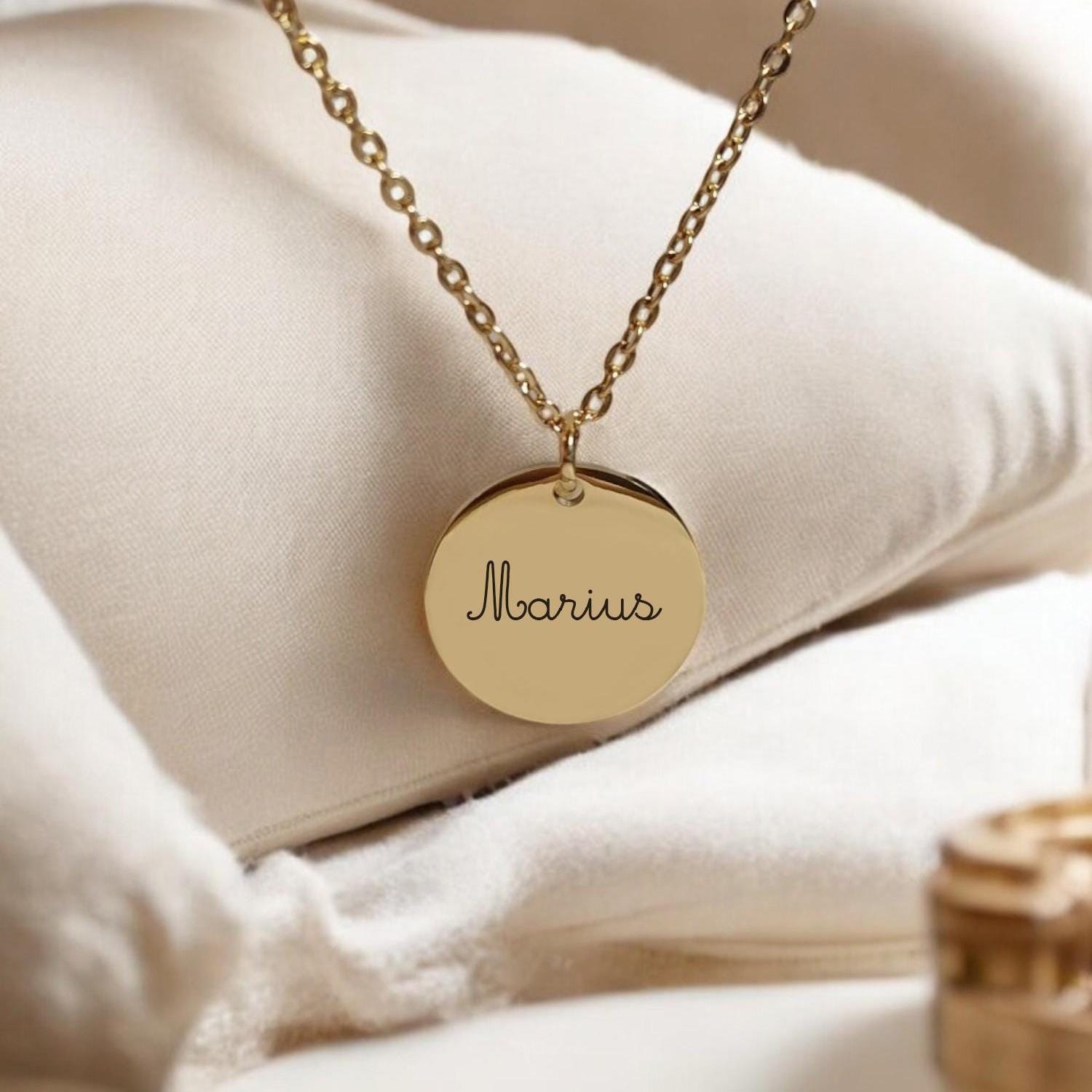 Collier Personnalisé Médaille Gravée & Chaîne Émaillée - Nemeti Bijoux