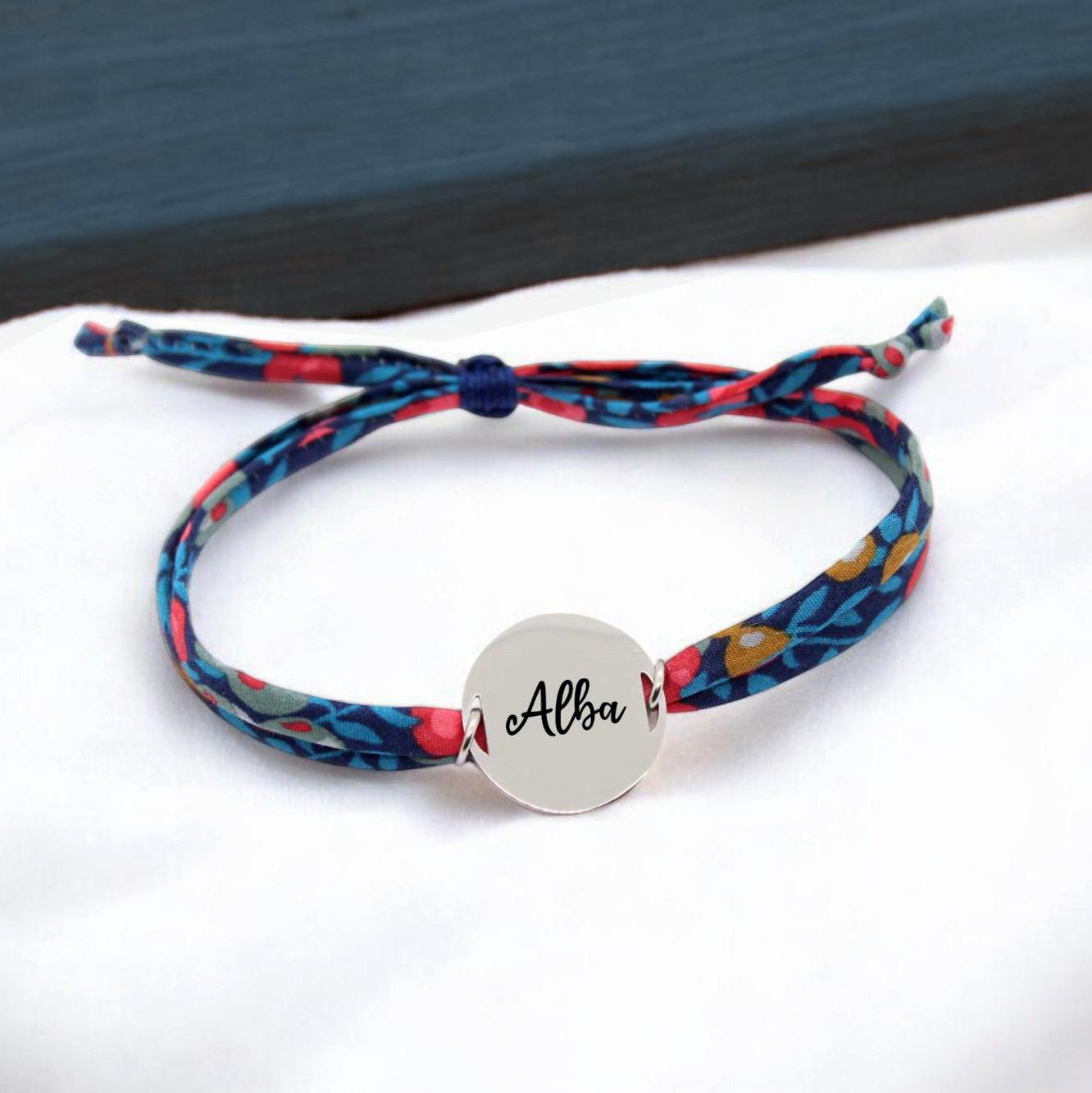 Bracelet liberty personnalisé cordon Wiltshire nausicaa - Nemeti Bijoux