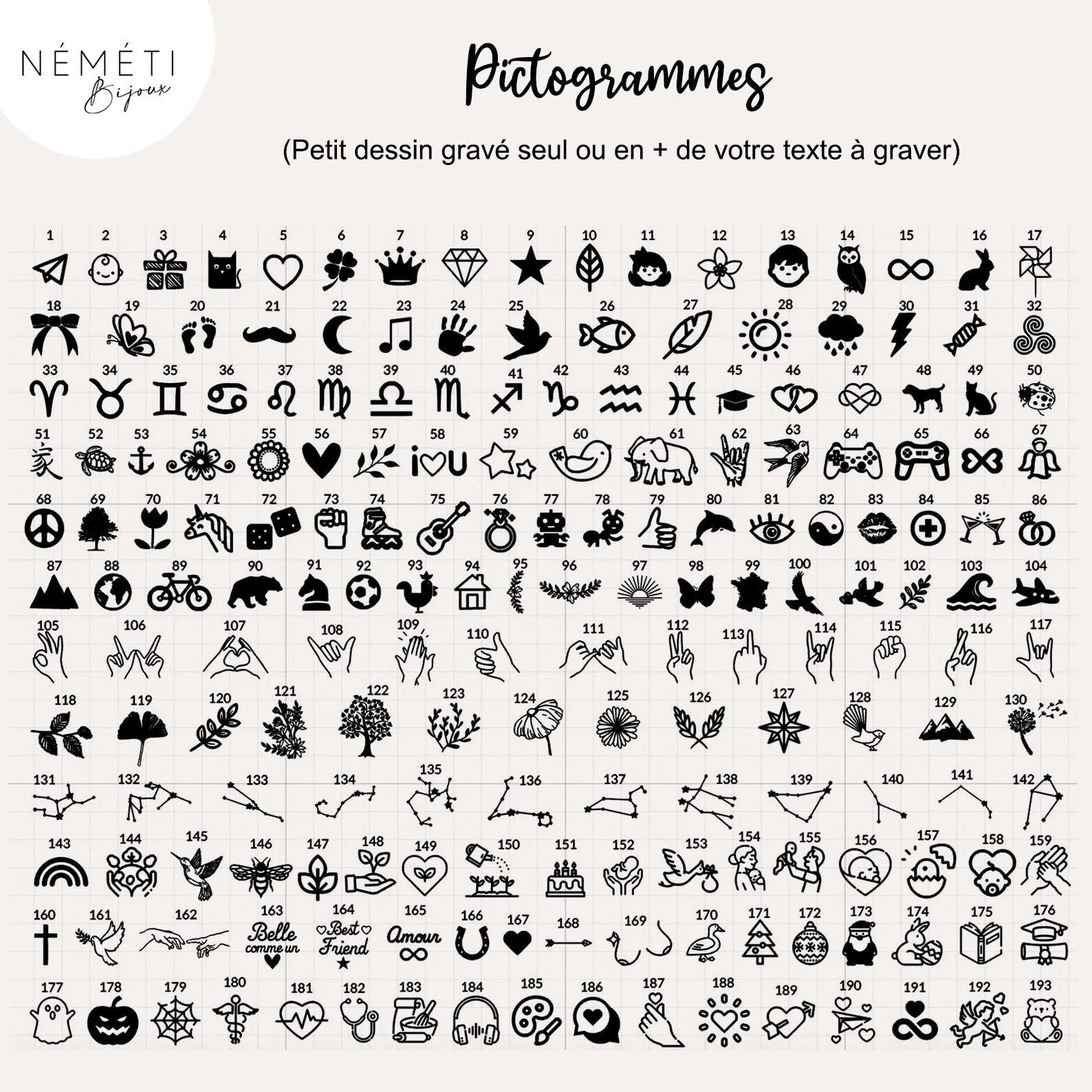 Collier personnalisé en langue des signes et gravure verso - Nemeti Bijoux