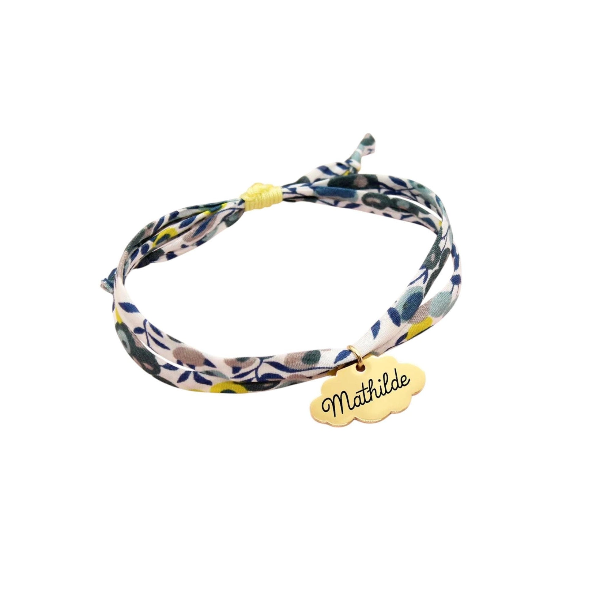 Bracelet liberty personnalisé cordon Wiltshire mimosa - Nemeti Bijoux