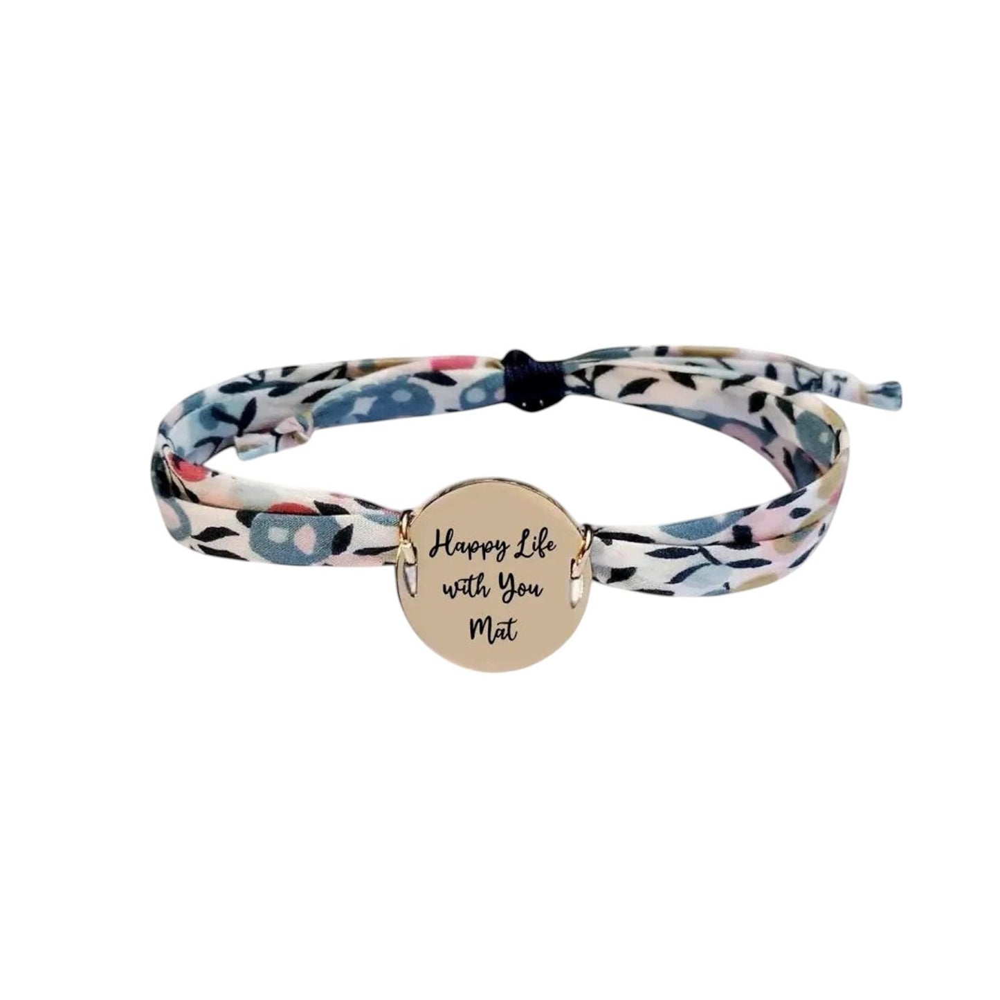 Bracelet liberty personnalisé cordon wiltshire porcelaine - Nemeti Bijoux