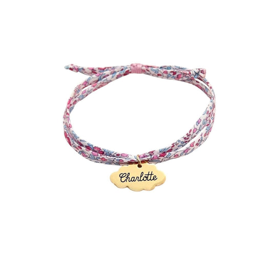Bracelet liberty personnalisé cordon Katie and Millie rose - Nemeti Bijoux