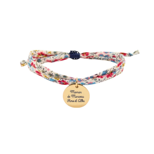 Bracelet liberty personnalisé cordon Phoebe titania - Nemeti Bijoux