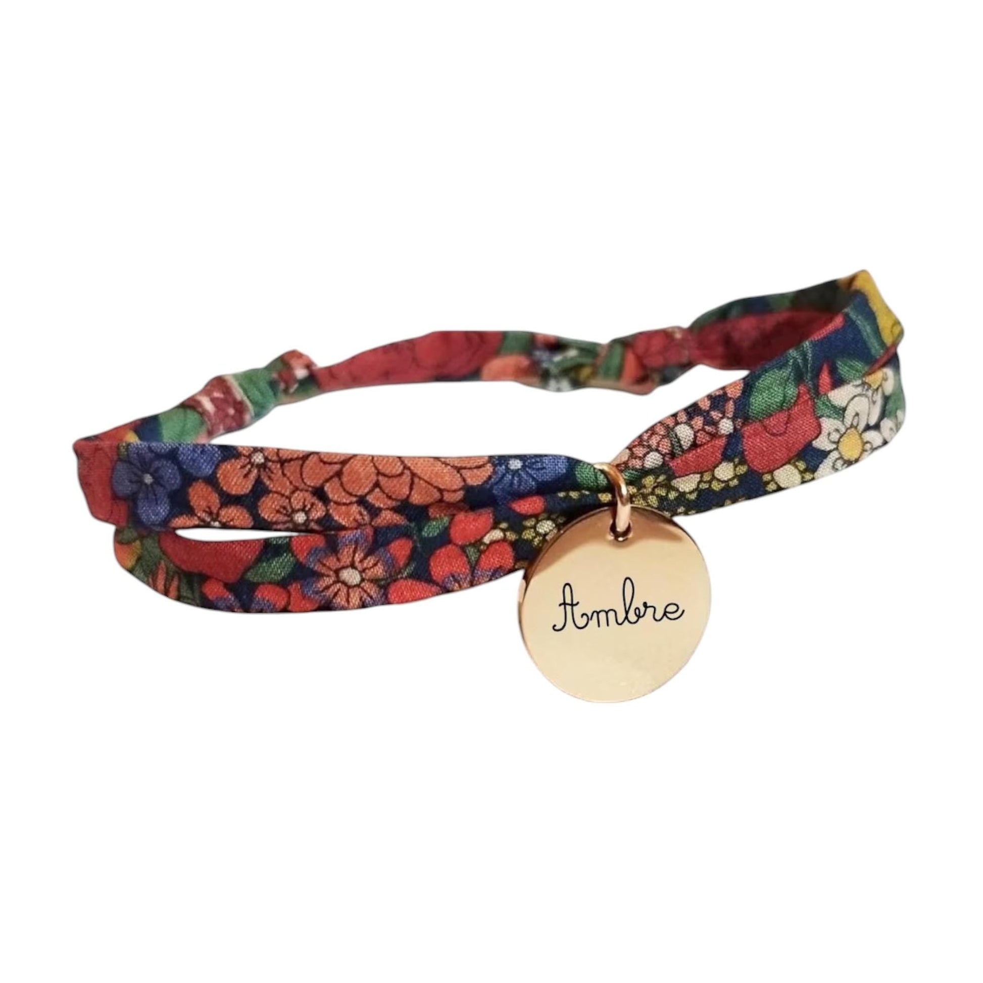 Bracelet liberty personnalisé cordon Ciara rouille - Nemeti Bijoux