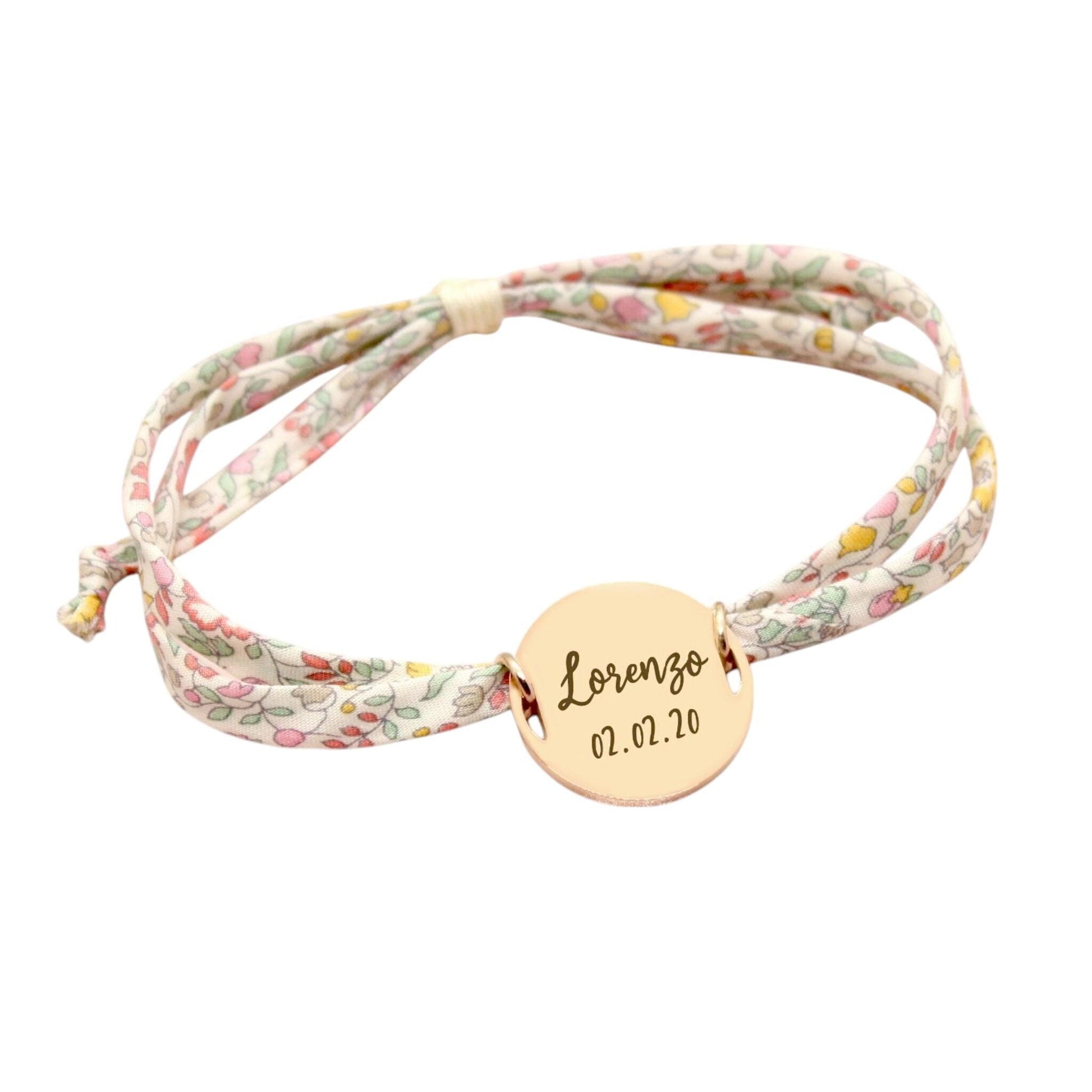 Bracelet liberty personnalisé cordon Katie and Millie Pastel - Nemeti Bijoux