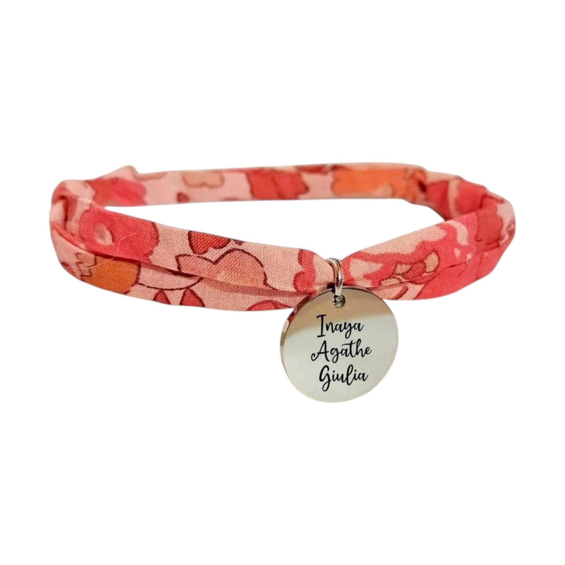 Bracelet liberty personnalisé cordon Besty sangria - Nemeti Bijoux