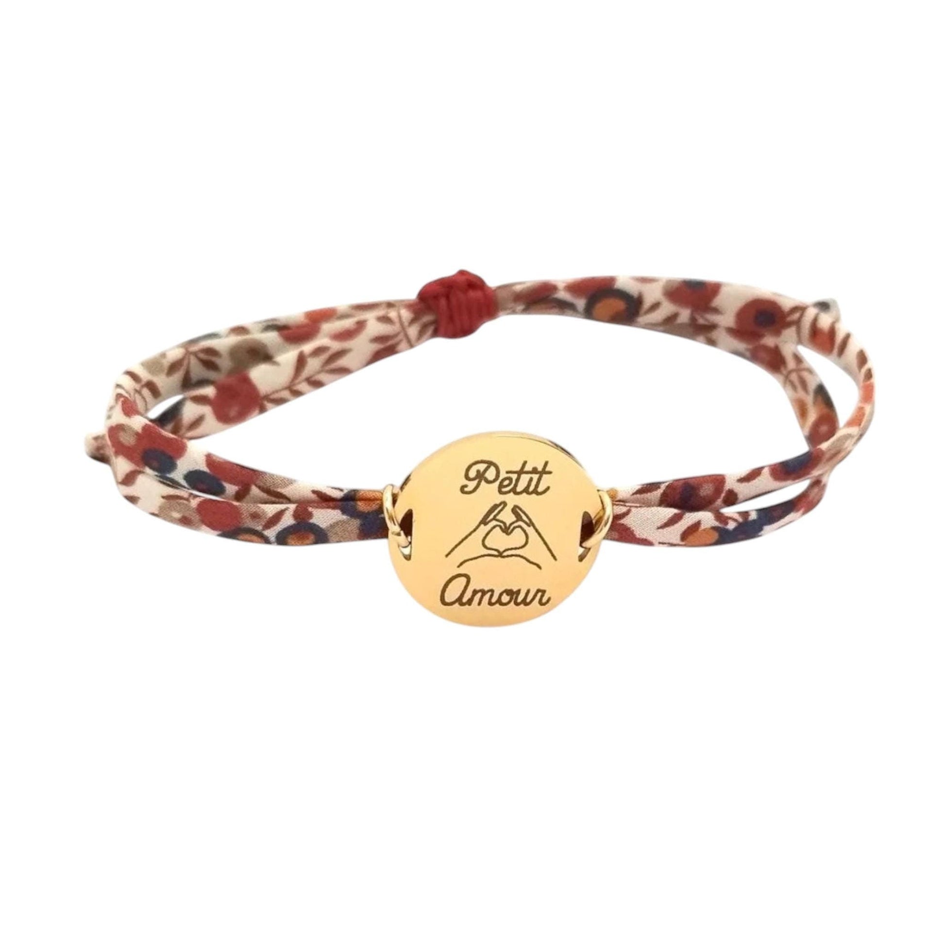 Bracelet liberty personnalisé cordon wiltshire noisette - Nemeti Bijoux