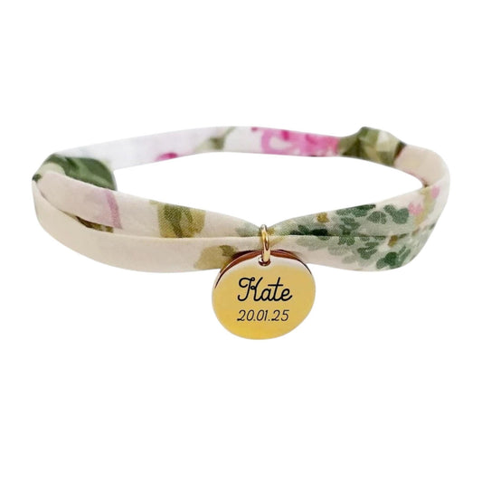 Bracelet liberty personnalisé cordon Bridgerton Bow Bouquet Regency - Nemeti Bijoux