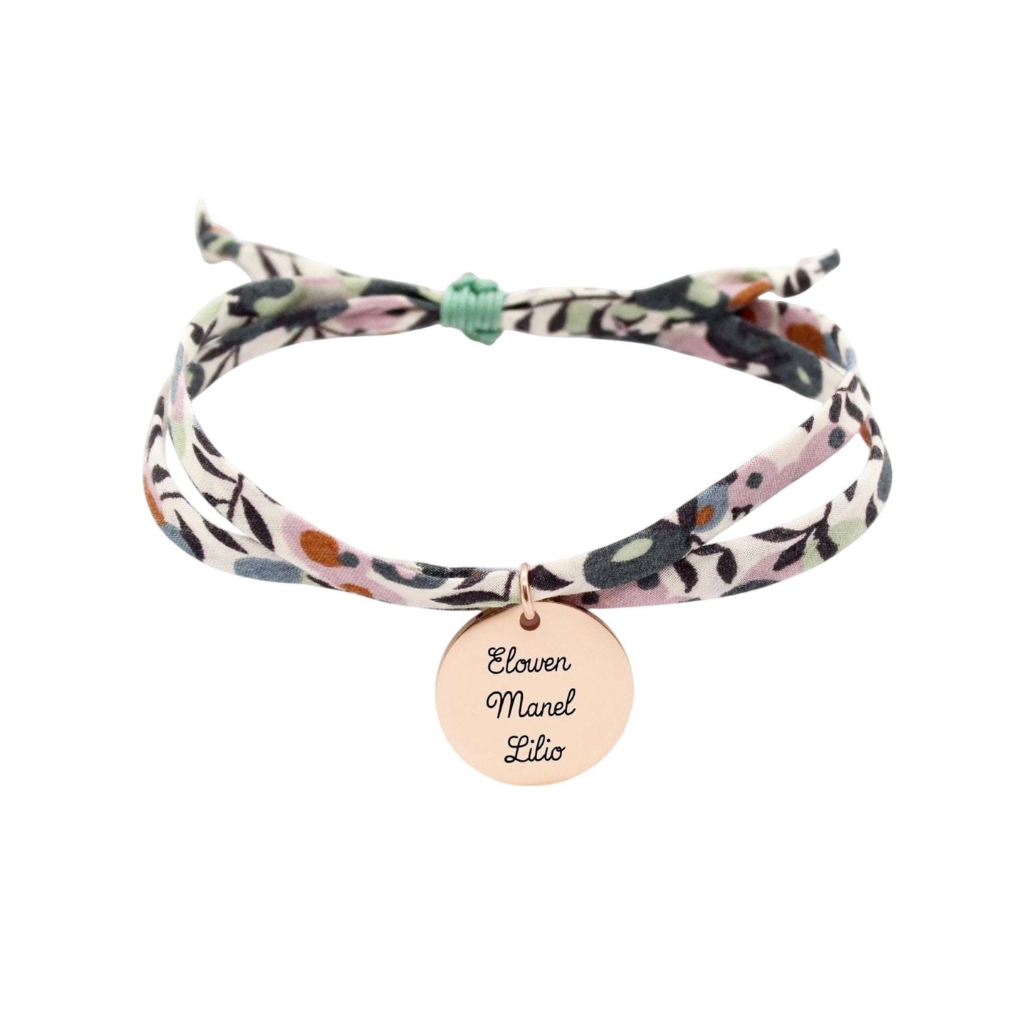 Bracelet liberty personnalisé cordon wiltshire sauge - Nemeti Bijoux