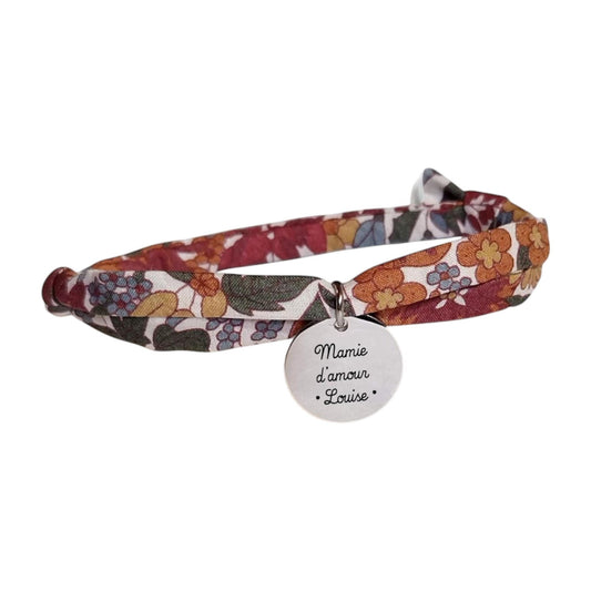 Bracelet liberty personnalisé cordon Margaret Annie brun - Nemeti Bijoux